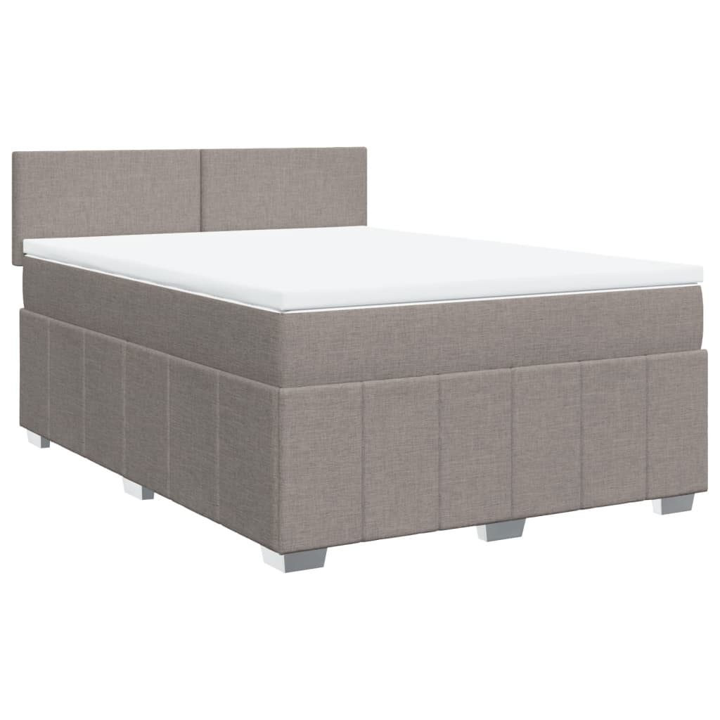 Boxspring met matras stof taupe 140x200 cm is nu te koop bij PeponiXL, paradijselijk wonen!