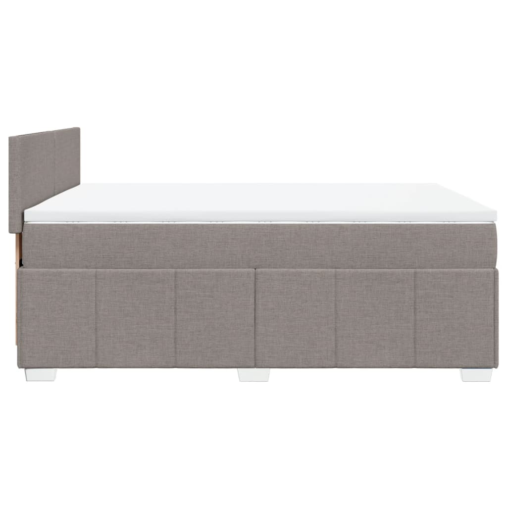 Boxspring met matras stof taupe 140x200 cm is nu te koop bij PeponiXL, paradijselijk wonen!