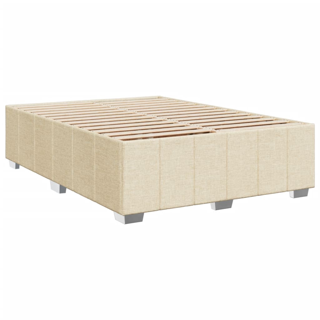 Boxspring met matras stof crèmekleurig 140x200 cm is nu te koop bij PeponiXL, paradijselijk wonen!