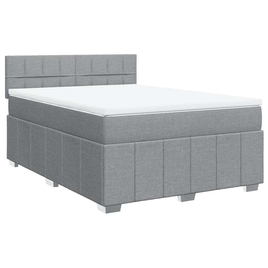 Boxspring met matras stof lichtgrijs 140x200 cm is nu te koop bij PeponiXL, paradijselijk wonen!