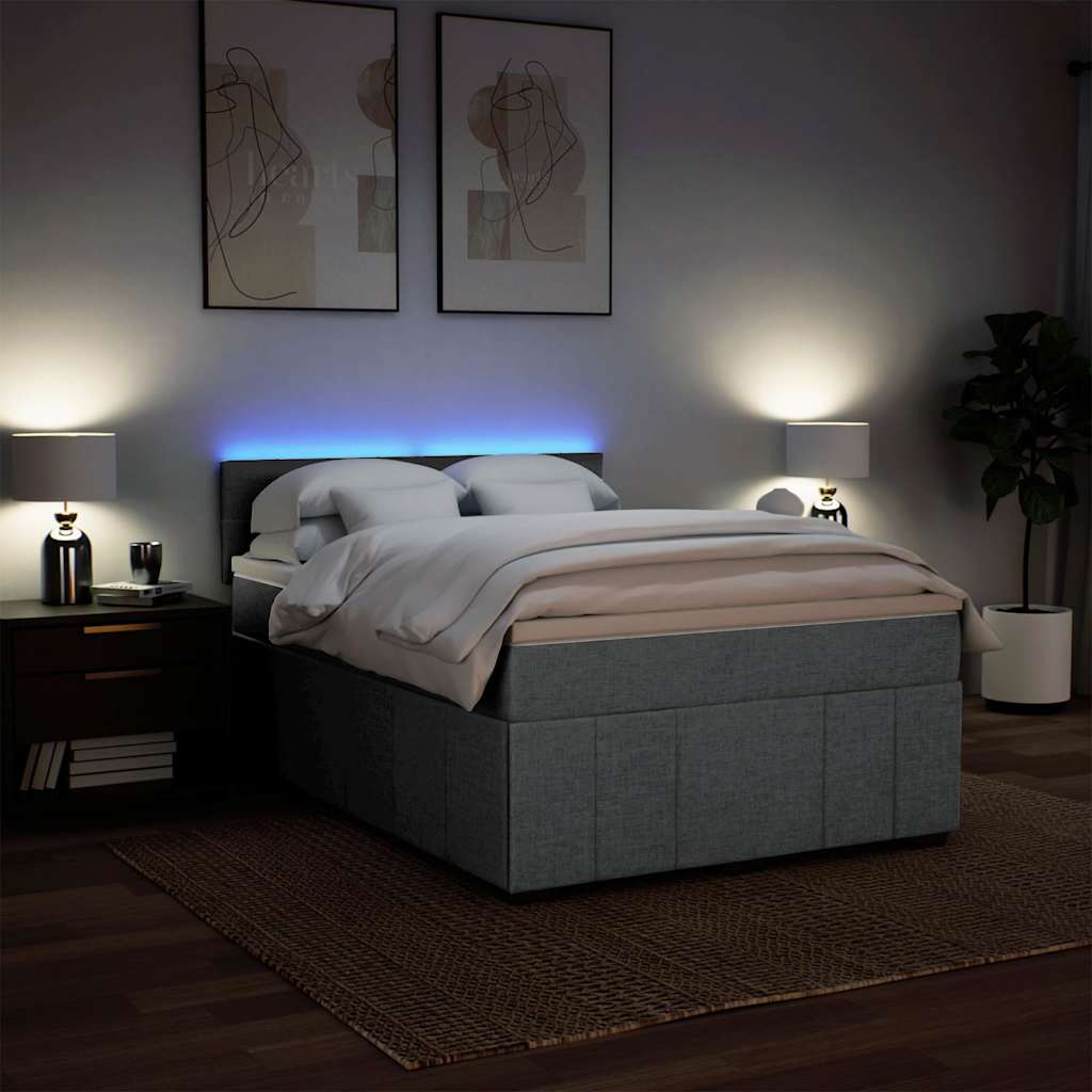 Boxspring met matras stof lichtgrijs 140x200 cm is nu te koop bij PeponiXL, paradijselijk wonen!