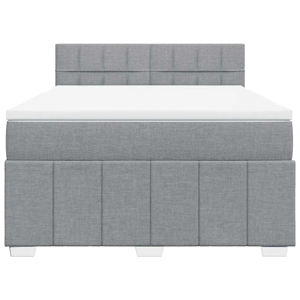Boxspring met matras stof lichtgrijs 140x200 cm is nu te koop bij PeponiXL, paradijselijk wonen!
