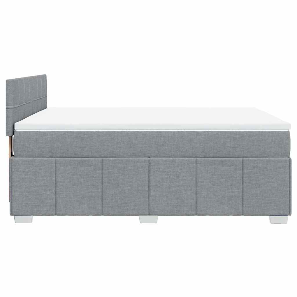 Boxspring met matras stof lichtgrijs 140x200 cm is nu te koop bij PeponiXL, paradijselijk wonen!