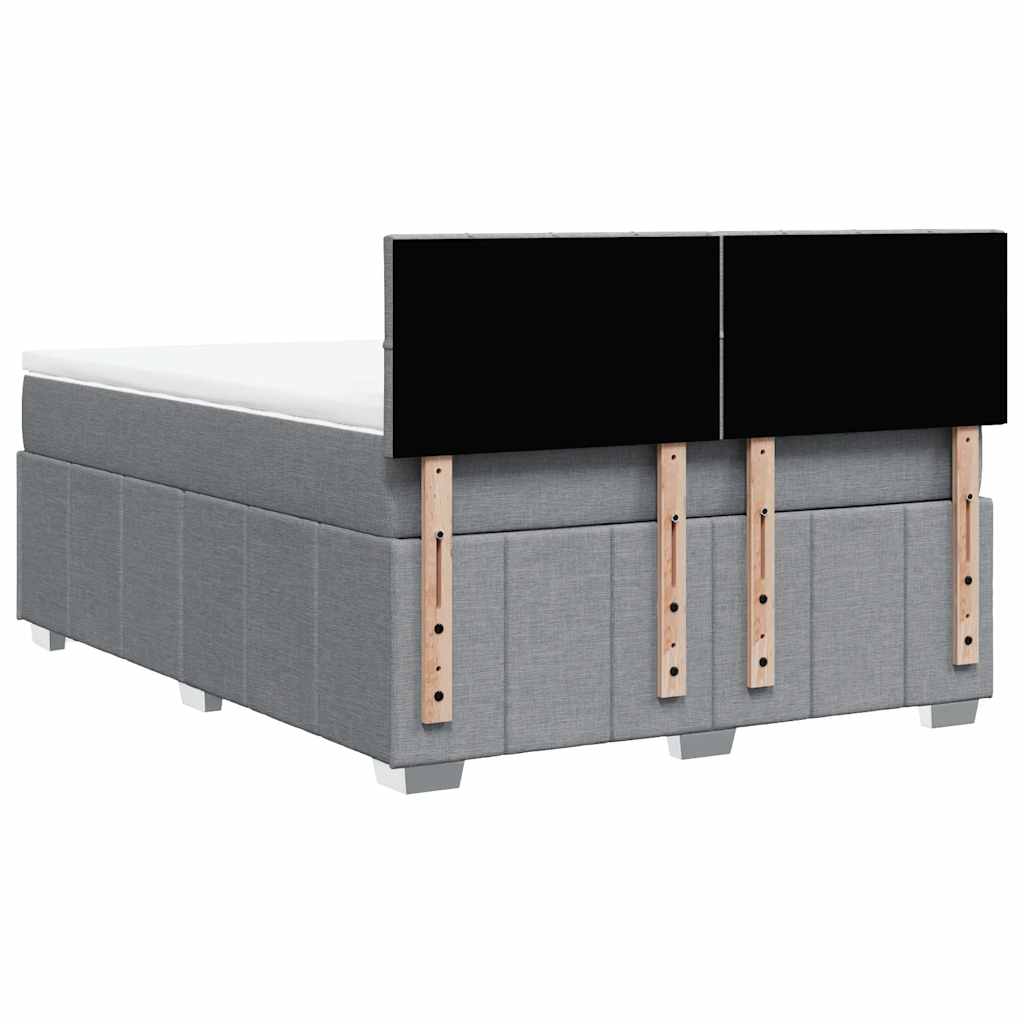 Boxspring met matras stof lichtgrijs 140x200 cm is nu te koop bij PeponiXL, paradijselijk wonen!