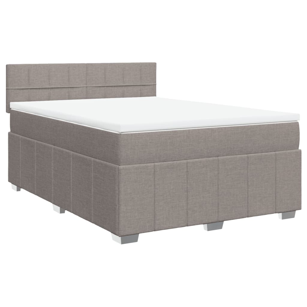 Boxspring met matras stof taupe 140x200 cm is nu te koop bij PeponiXL, paradijselijk wonen!