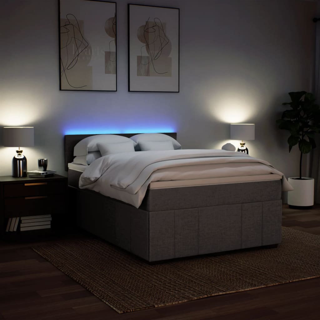 Boxspring met matras stof taupe 140x200 cm is nu te koop bij PeponiXL, paradijselijk wonen!