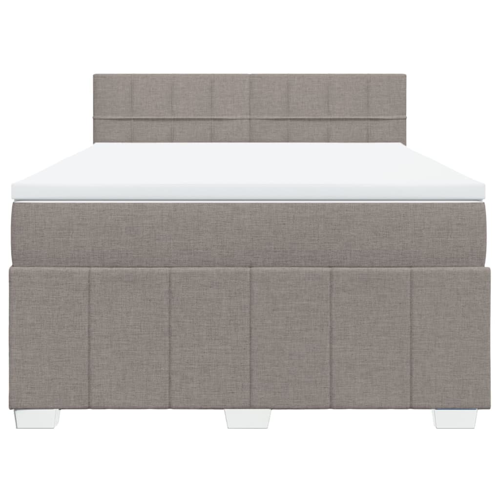 Boxspring met matras stof taupe 140x200 cm is nu te koop bij PeponiXL, paradijselijk wonen!