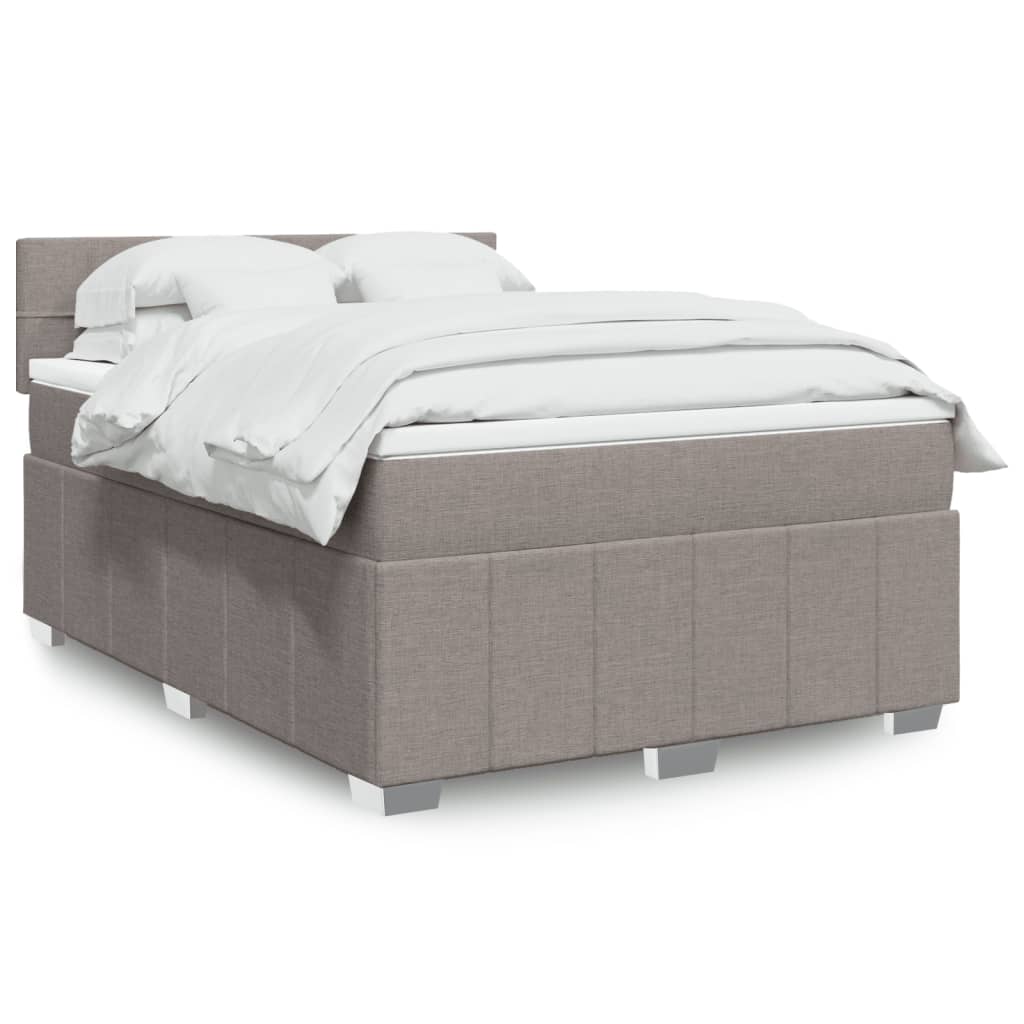 Boxspring met matras stof taupe 140x200 cm is nu te koop bij PeponiXL, paradijselijk wonen!
