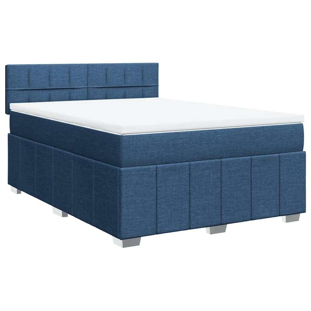 Boxspring met matras stof blauw 140x200 cm is nu te koop bij PeponiXL, paradijselijk wonen!