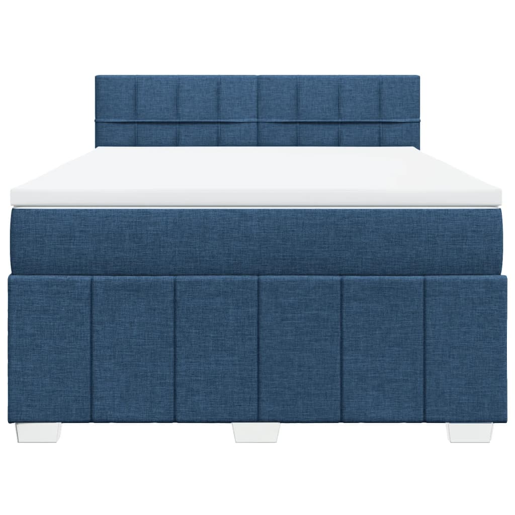 Boxspring met matras stof blauw 140x200 cm is nu te koop bij PeponiXL, paradijselijk wonen!