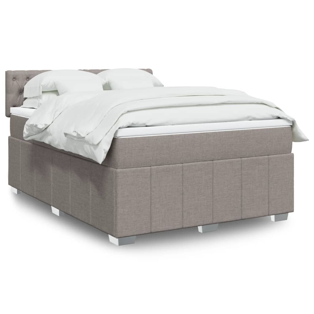 Boxspring met matras stof taupe 140x200 cm is nu te koop bij PeponiXL, paradijselijk wonen!