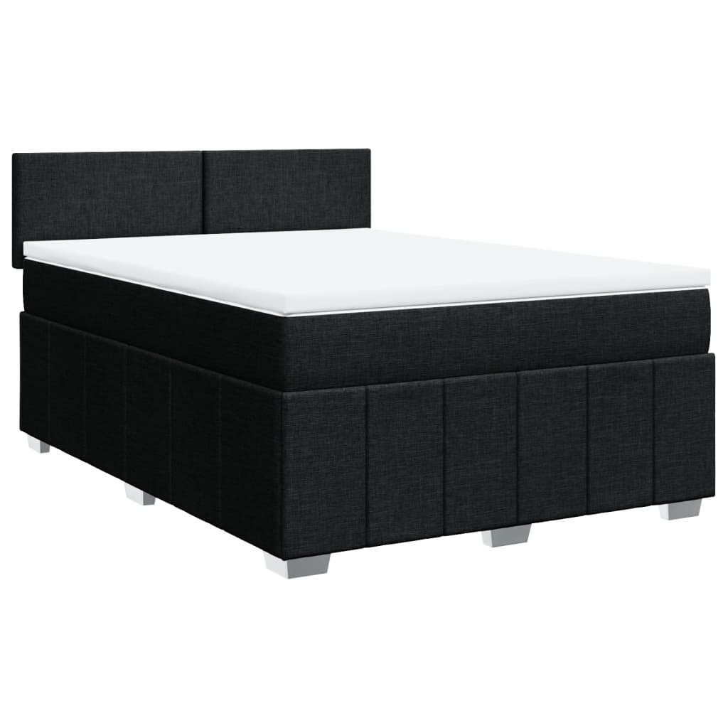 Boxspring met matras stof zwart 160x200 cm is nu te koop bij PeponiXL, paradijselijk wonen!