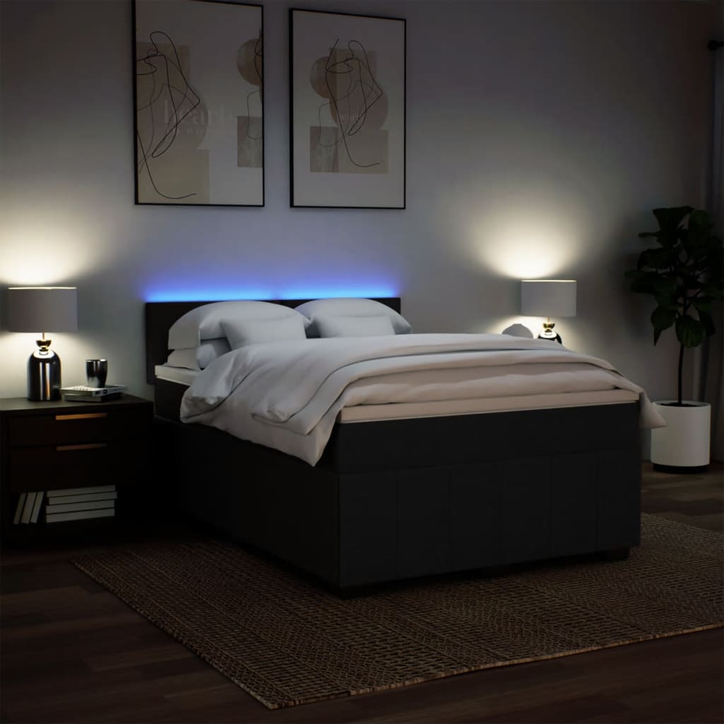 Boxspring met matras stof zwart 160x200 cm is nu te koop bij PeponiXL, paradijselijk wonen!