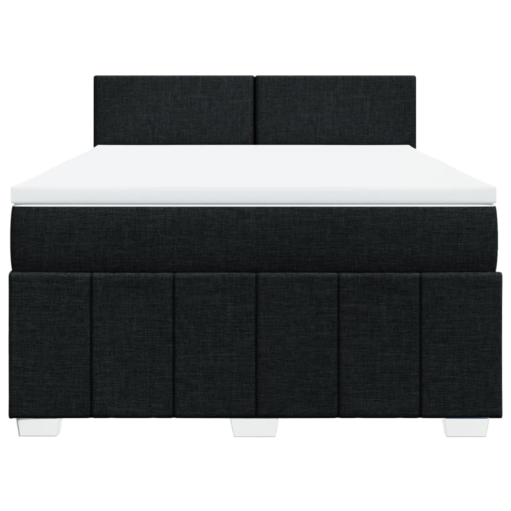 Boxspring met matras stof zwart 160x200 cm is nu te koop bij PeponiXL, paradijselijk wonen!