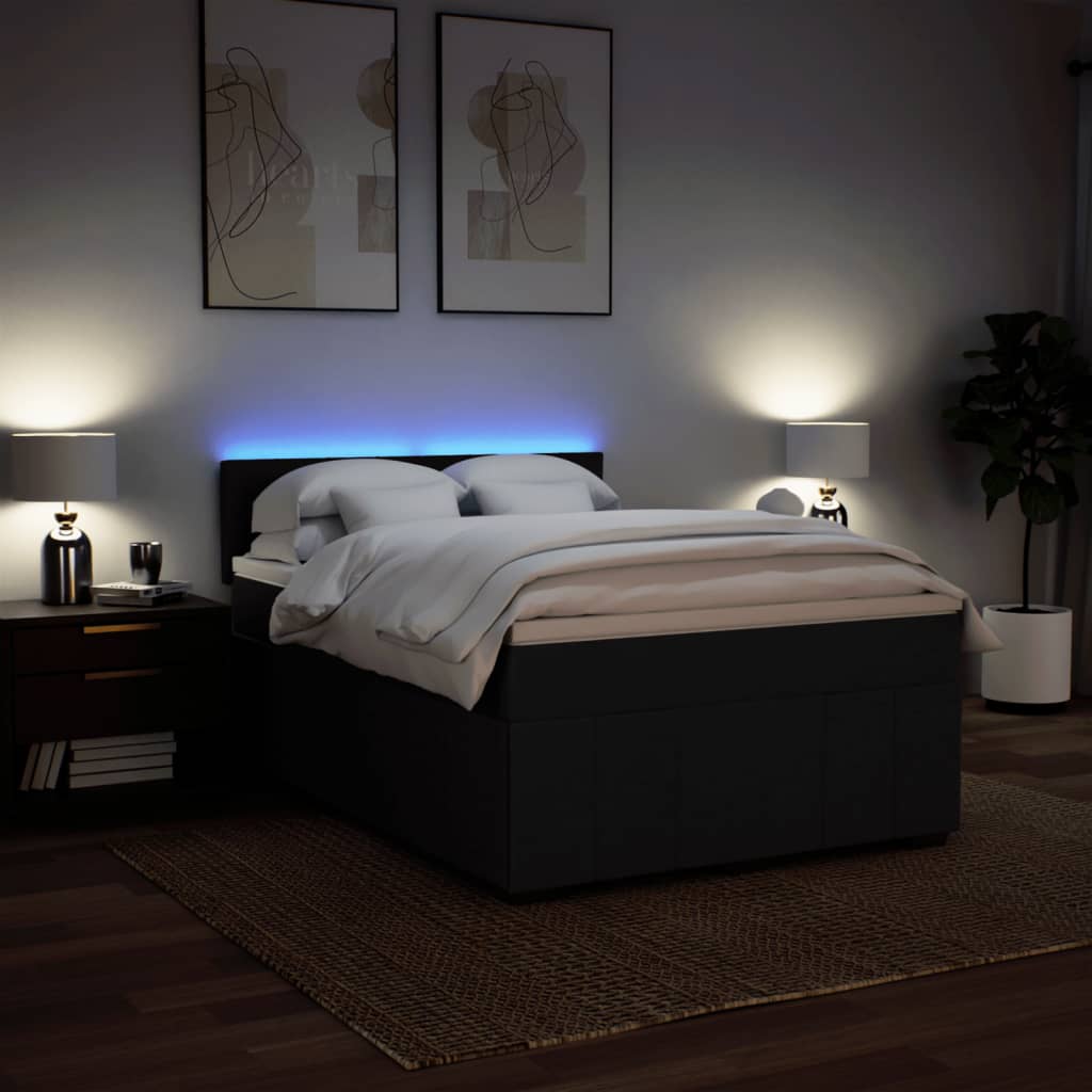 Boxspring met matras stof zwart 160x200 cm is nu te koop bij PeponiXL, paradijselijk wonen!
