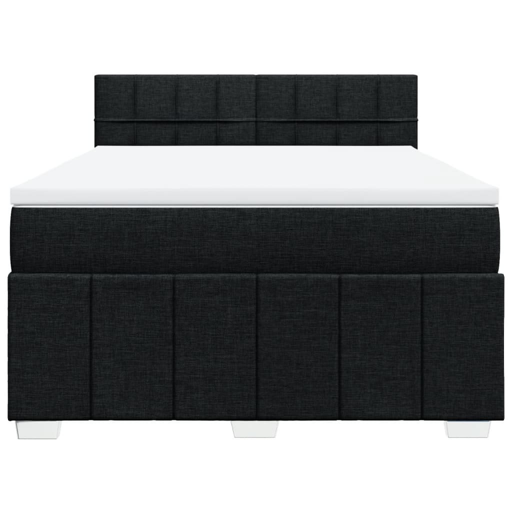 Boxspring met matras stof zwart 160x200 cm is nu te koop bij PeponiXL, paradijselijk wonen!