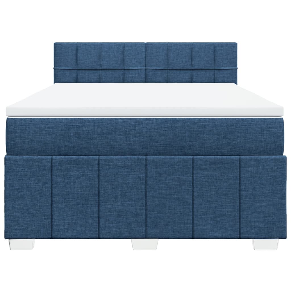 Boxspring met matras stof blauw 160x200 cm is nu te koop bij PeponiXL, paradijselijk wonen!