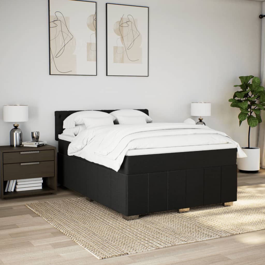 Boxspring met matras stof zwart 160x200 cm is nu te koop bij PeponiXL, paradijselijk wonen!