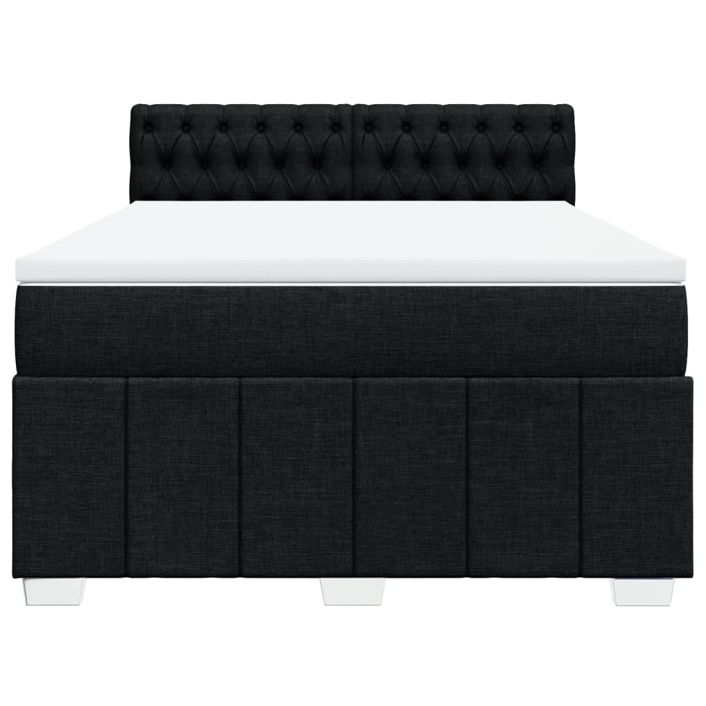 Boxspring met matras stof zwart 160x200 cm is nu te koop bij PeponiXL, paradijselijk wonen!