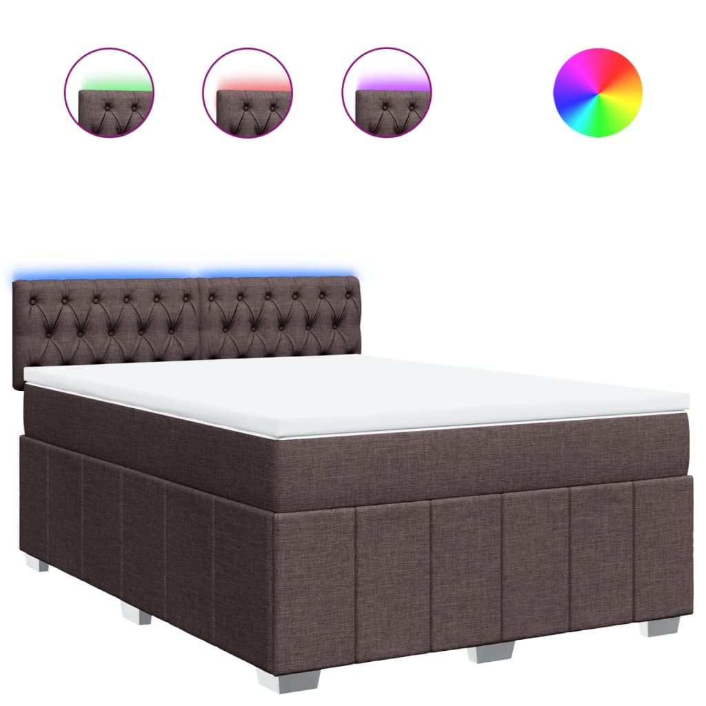 Boxspring met matras stof donkerbruin 160x200 cm is nu te koop bij PeponiXL, paradijselijk wonen!