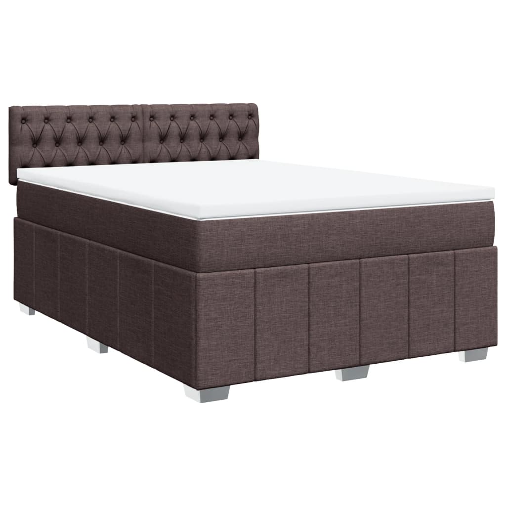 Boxspring met matras stof donkerbruin 160x200 cm is nu te koop bij PeponiXL, paradijselijk wonen!