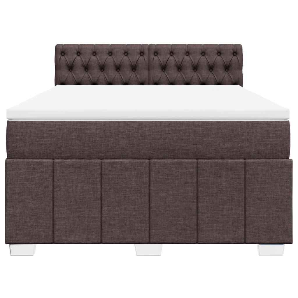 Boxspring met matras stof donkerbruin 160x200 cm is nu te koop bij PeponiXL, paradijselijk wonen!