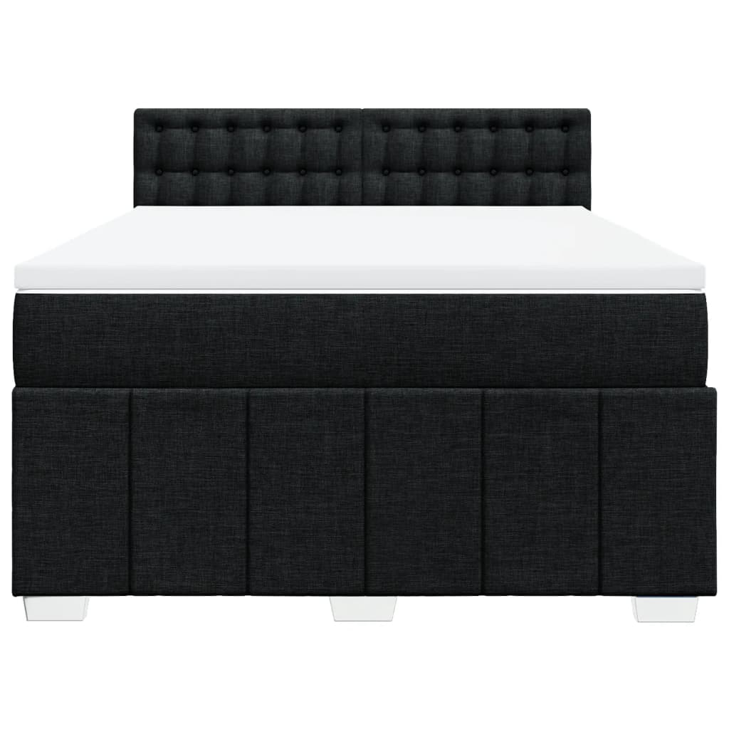 Boxspring met matras stof zwart 160x200 cm is nu te koop bij PeponiXL, paradijselijk wonen!