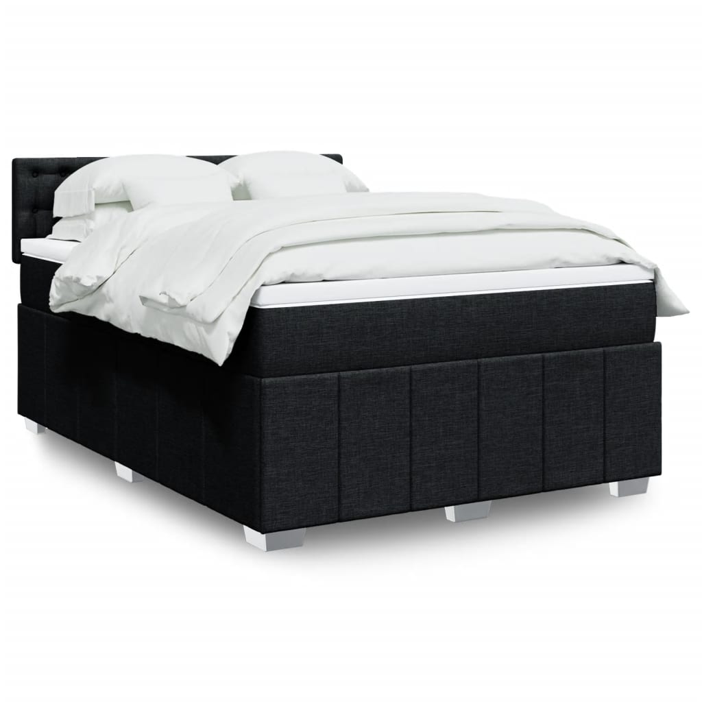 Boxspring met matras stof zwart 160x200 cm is nu te koop bij PeponiXL, paradijselijk wonen!