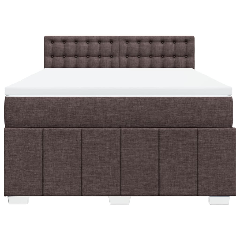 Boxspring met matras stof donkerbruin 160x200 cm is nu te koop bij PeponiXL, paradijselijk wonen!