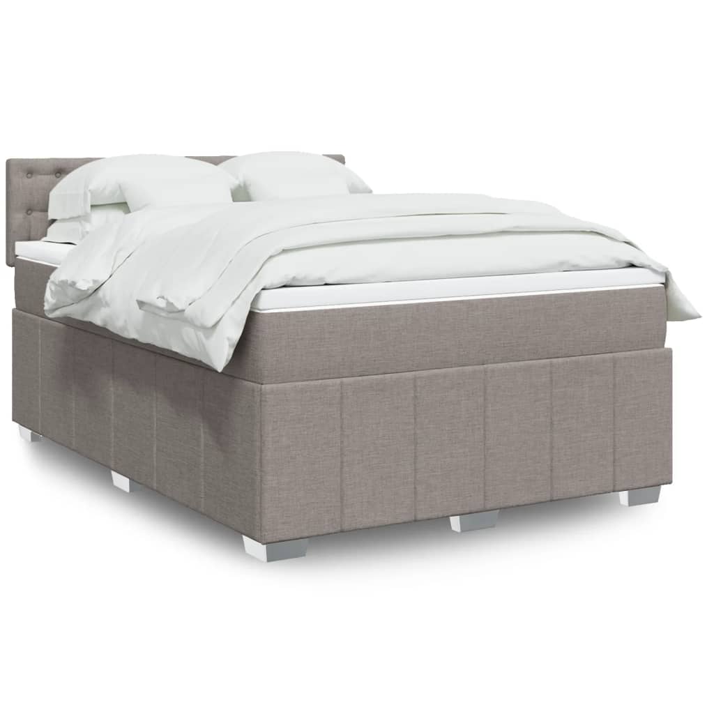 Boxspring met matras stof taupe 160x200 cm is nu te koop bij PeponiXL, paradijselijk wonen!