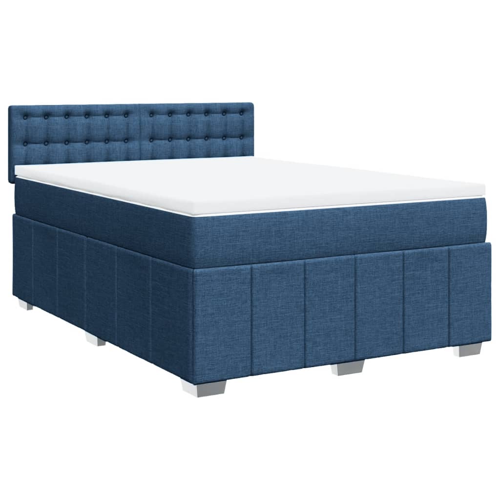 Boxspring met matras stof blauw 160x200 cm is nu te koop bij PeponiXL, paradijselijk wonen!