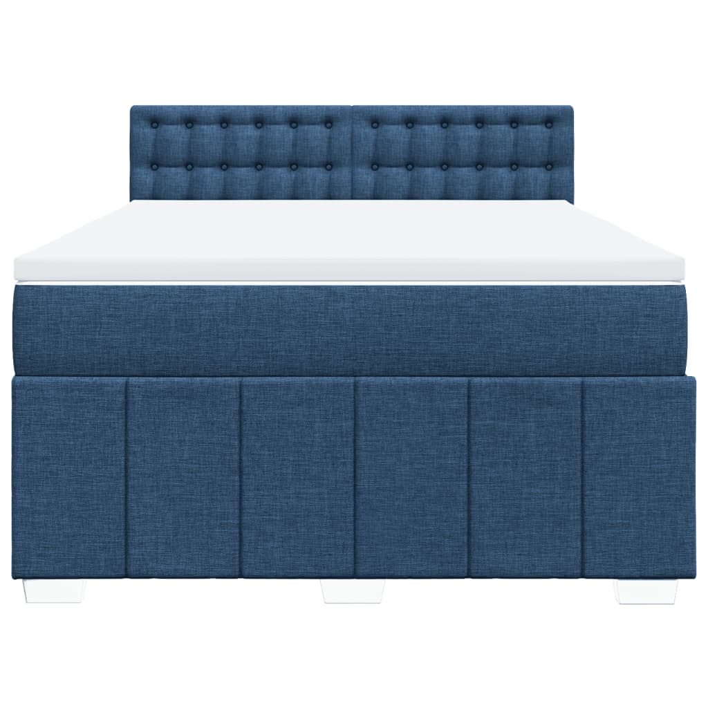 Boxspring met matras stof blauw 160x200 cm is nu te koop bij PeponiXL, paradijselijk wonen!