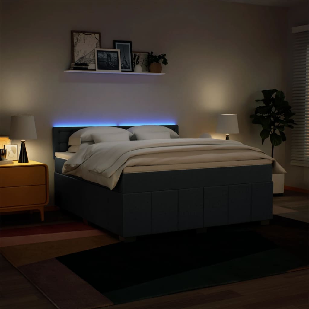 Boxspring met matras stof blauw 180x200 cm is nu te koop bij PeponiXL, paradijselijk wonen!