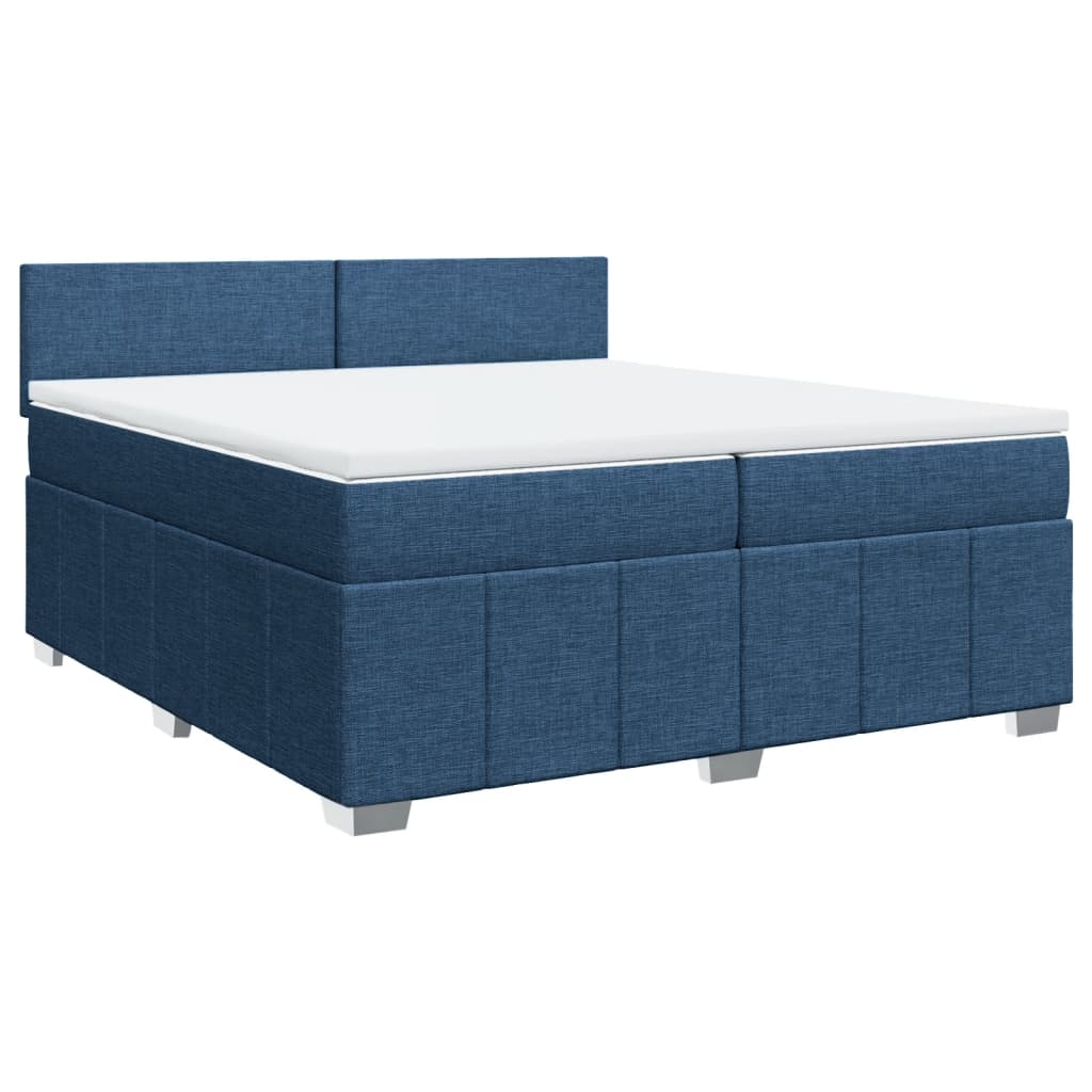 Boxspring met matras stof blauw 200x200 cm is nu te koop bij PeponiXL, paradijselijk wonen!