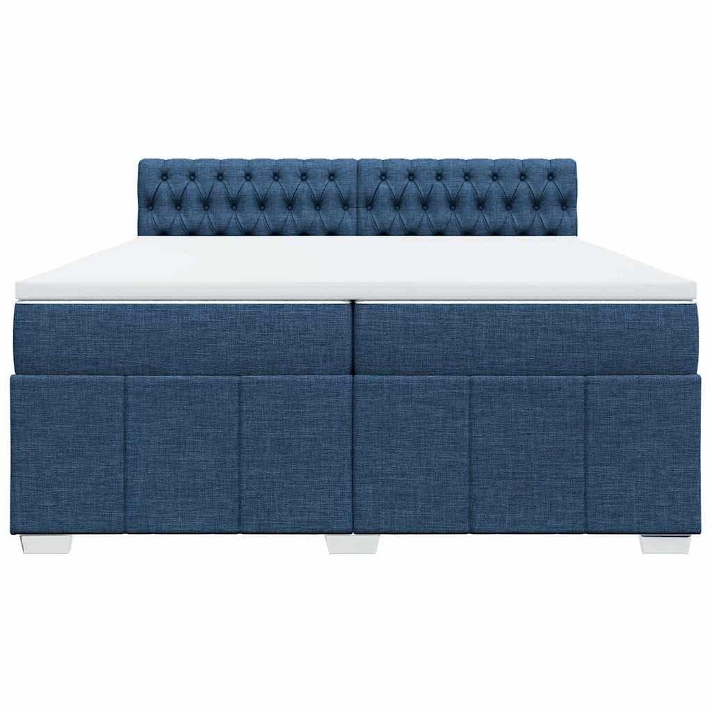 Boxspring met matras stof blauw 200x200 cm is nu te koop bij PeponiXL, paradijselijk wonen!