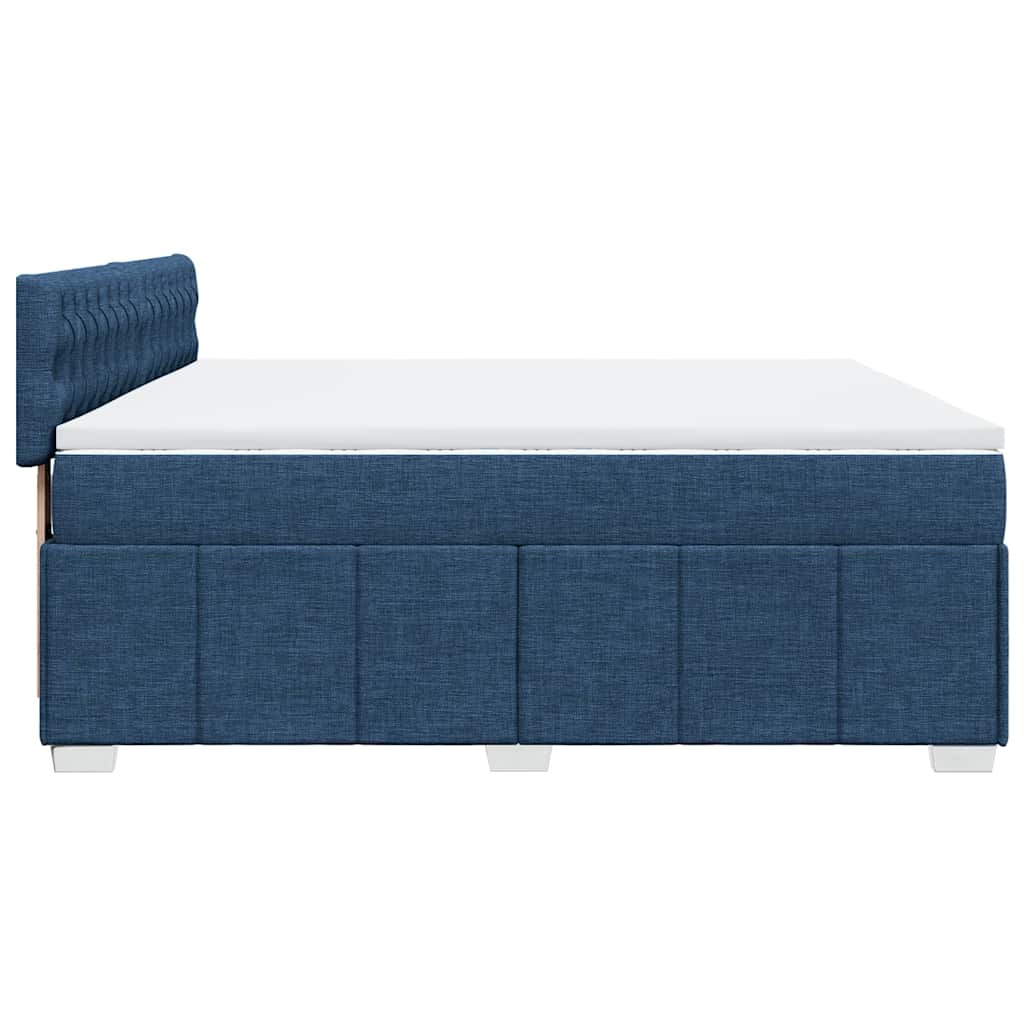 Boxspring met matras stof blauw 200x200 cm is nu te koop bij PeponiXL, paradijselijk wonen!
