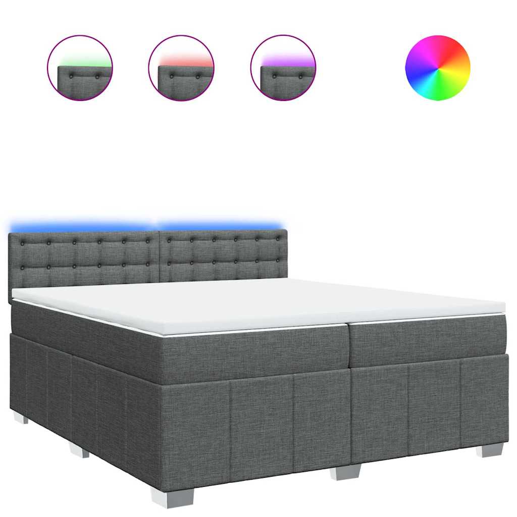 Boxspring met matras stof donkergrijs 200x200 cm is nu te koop bij PeponiXL, paradijselijk wonen!