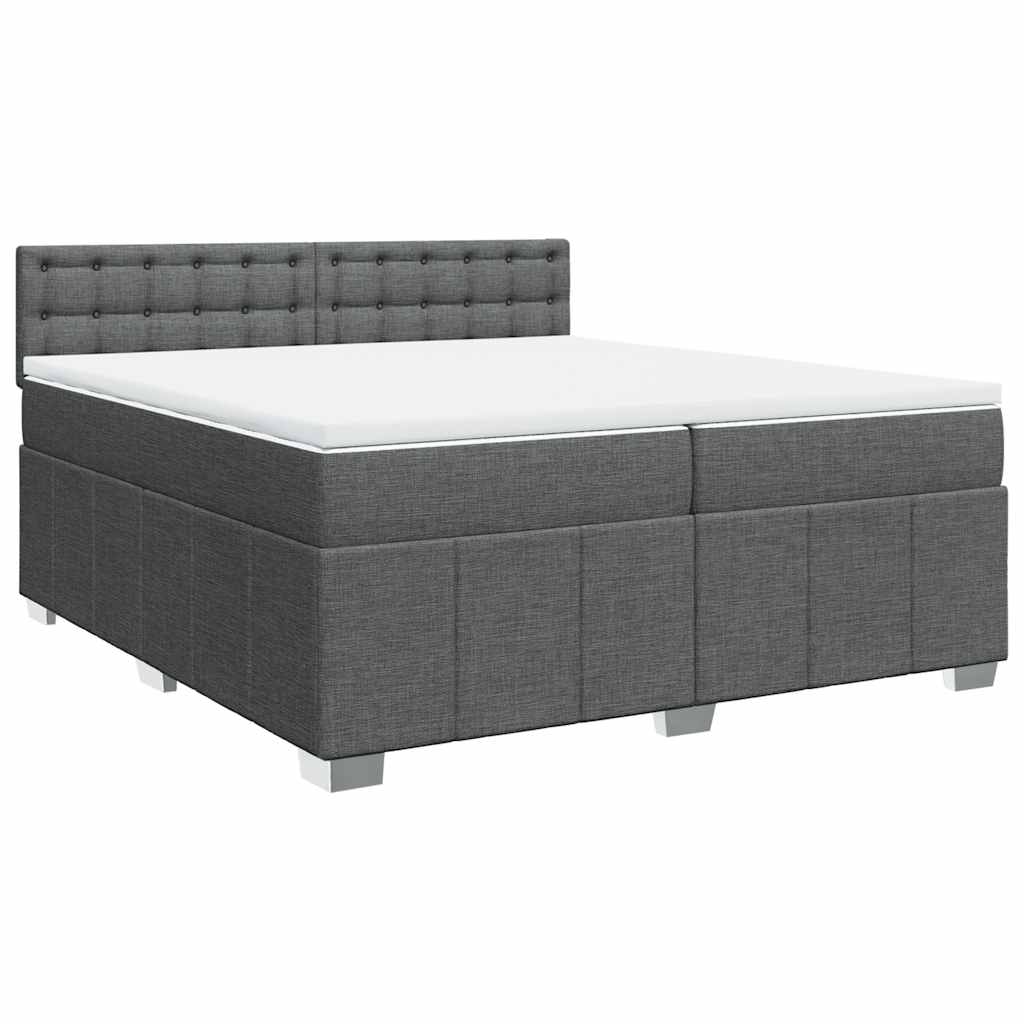 Boxspring met matras stof donkergrijs 200x200 cm is nu te koop bij PeponiXL, paradijselijk wonen!