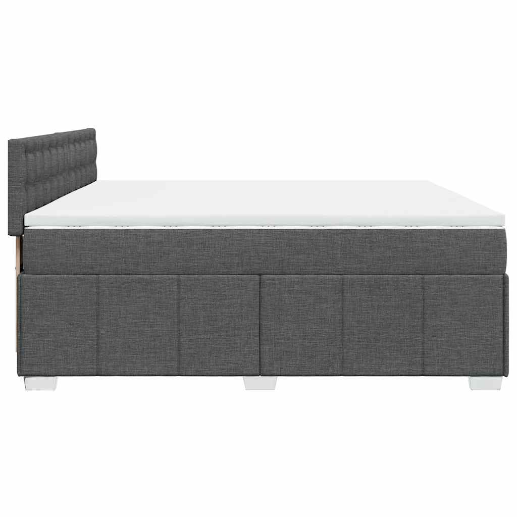 Boxspring met matras stof donkergrijs 200x200 cm is nu te koop bij PeponiXL, paradijselijk wonen!
