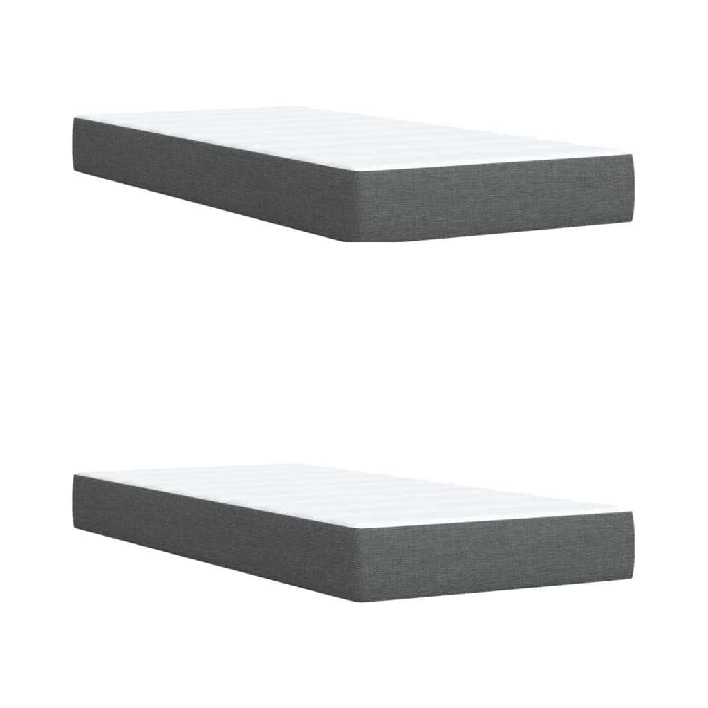 Boxspring met matras stof donkergrijs 200x200 cm is nu te koop bij PeponiXL, paradijselijk wonen!