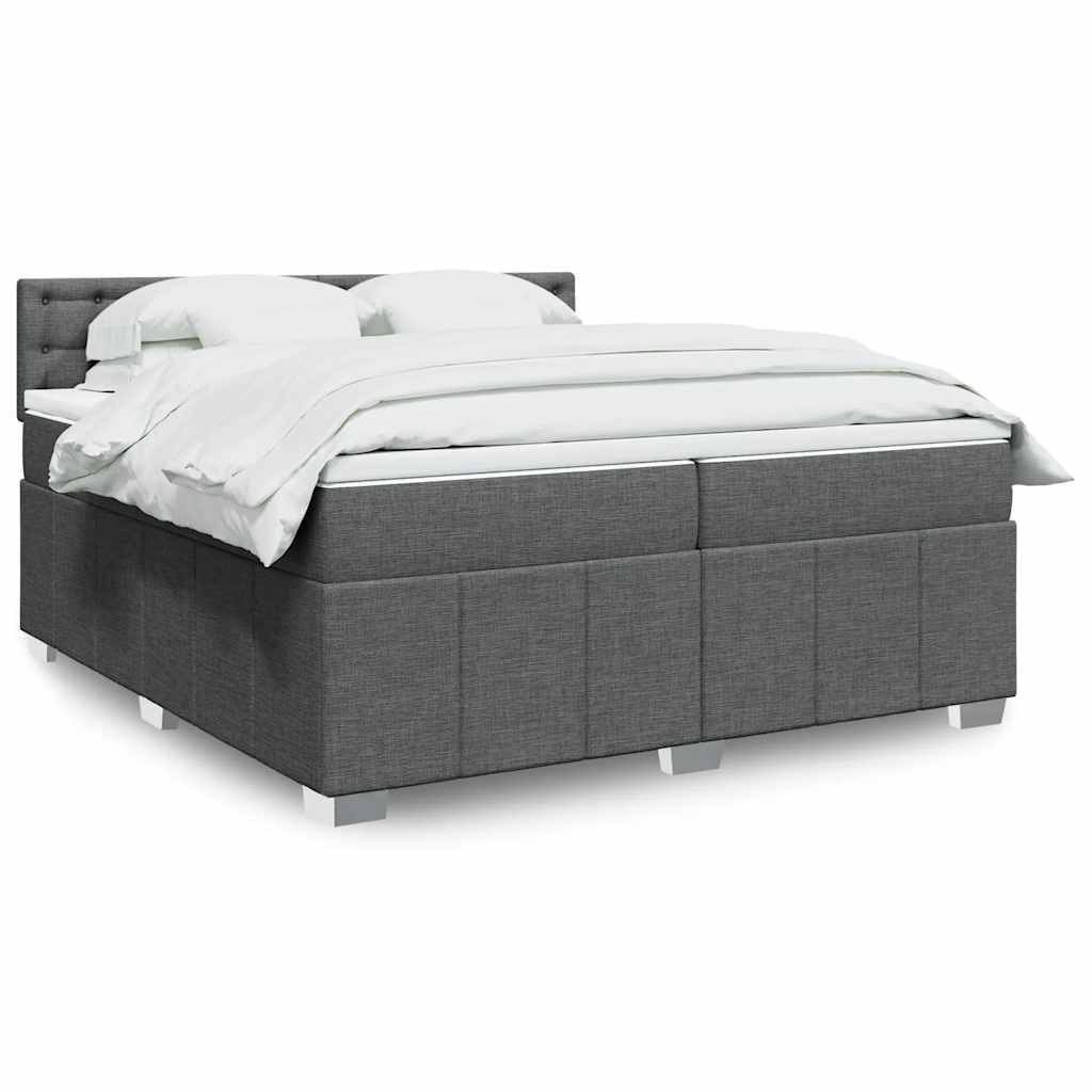 Boxspring met matras stof donkergrijs 200x200 cm is nu te koop bij PeponiXL, paradijselijk wonen!