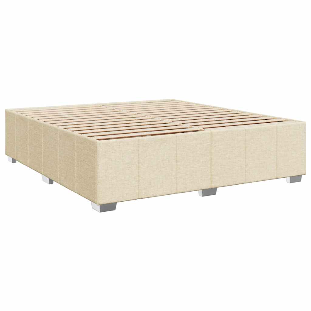 Boxspring met matras stof crèmekleurig 200x200 cm is nu te koop bij PeponiXL, paradijselijk wonen!