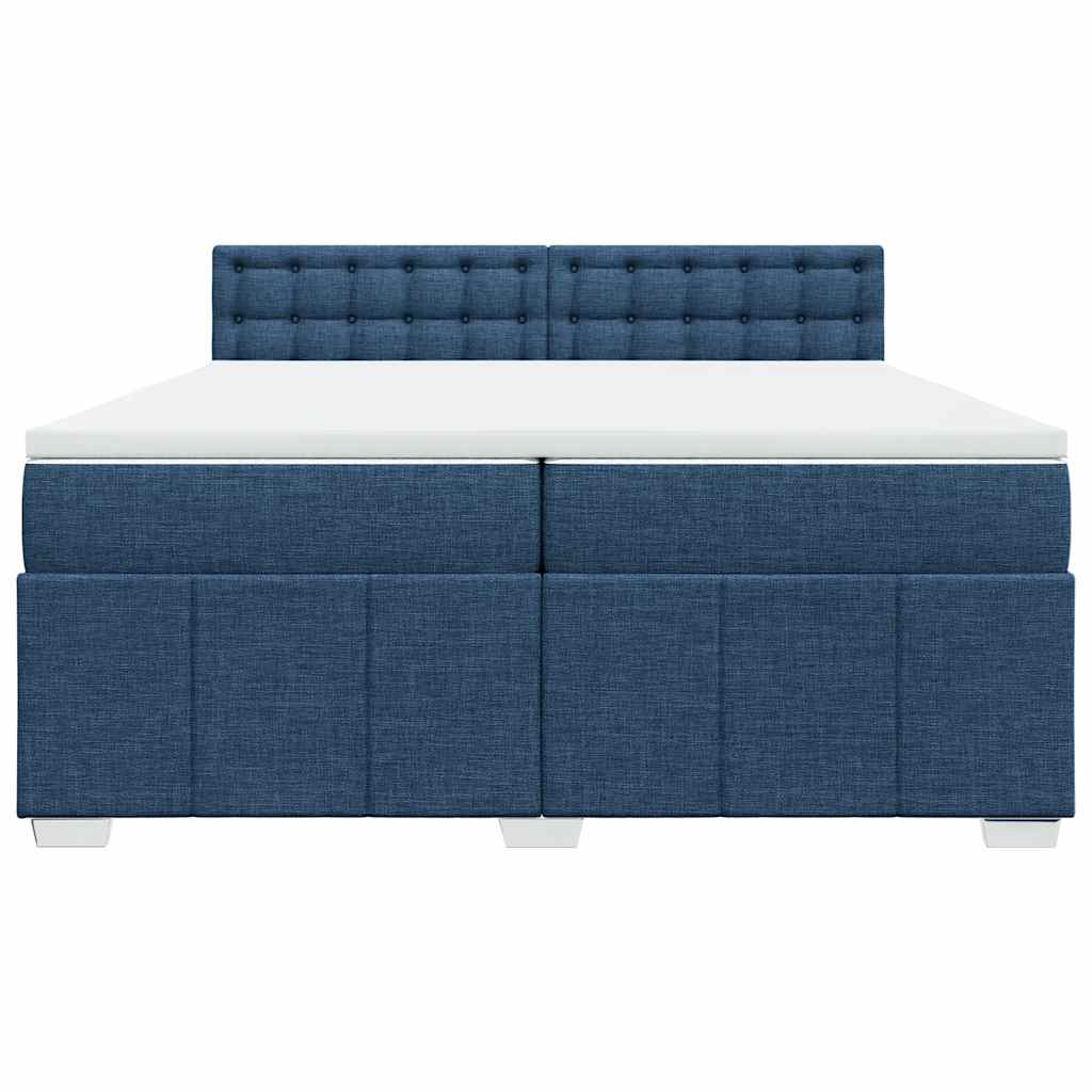 Boxspring met matras stof blauw 200x200 cm is nu te koop bij PeponiXL, paradijselijk wonen!