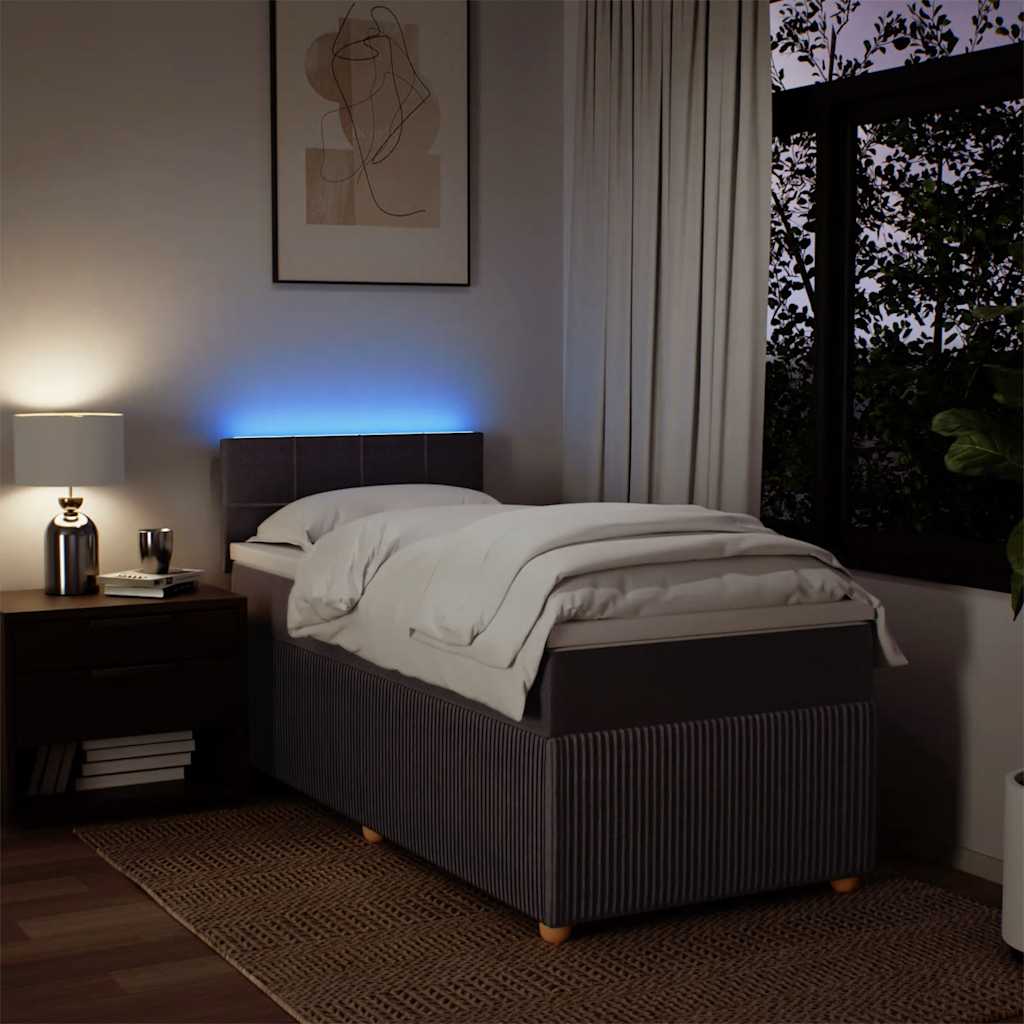 Boxspring met matras stof donkerbruin 80x200 cm is nu te koop bij PeponiXL, paradijselijk wonen!