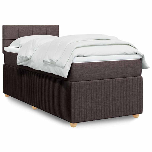 Boxspring met matras stof donkerbruin 80x200 cm is nu te koop bij PeponiXL, paradijselijk wonen!