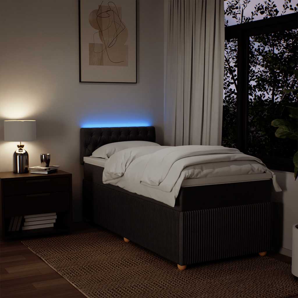 Boxspring met matras stof donkerbruin 80x200 cm is nu te koop bij PeponiXL, paradijselijk wonen!