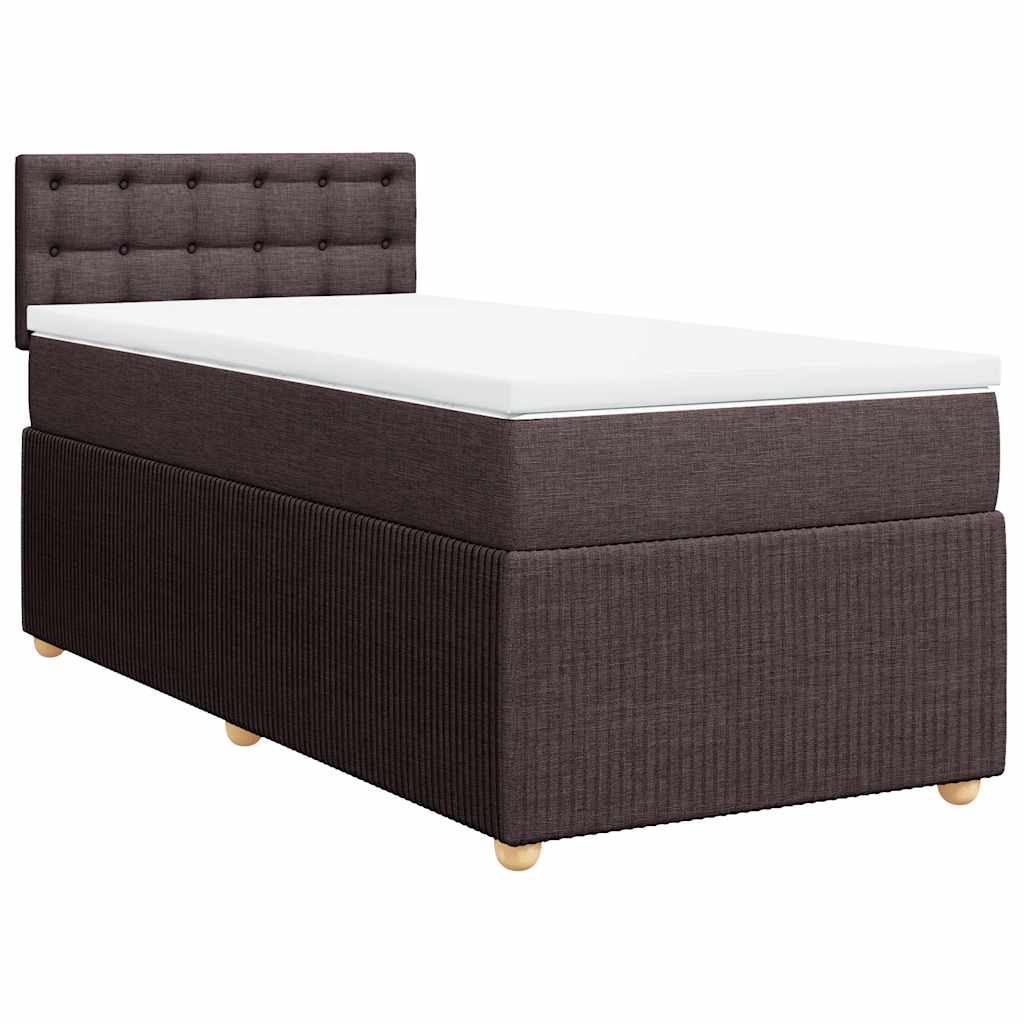 Boxspring met matras stof donkerbruin 80x200 cm is nu te koop bij PeponiXL, paradijselijk wonen!