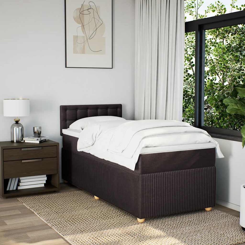 Boxspring met matras stof donkerbruin 80x200 cm is nu te koop bij PeponiXL, paradijselijk wonen!