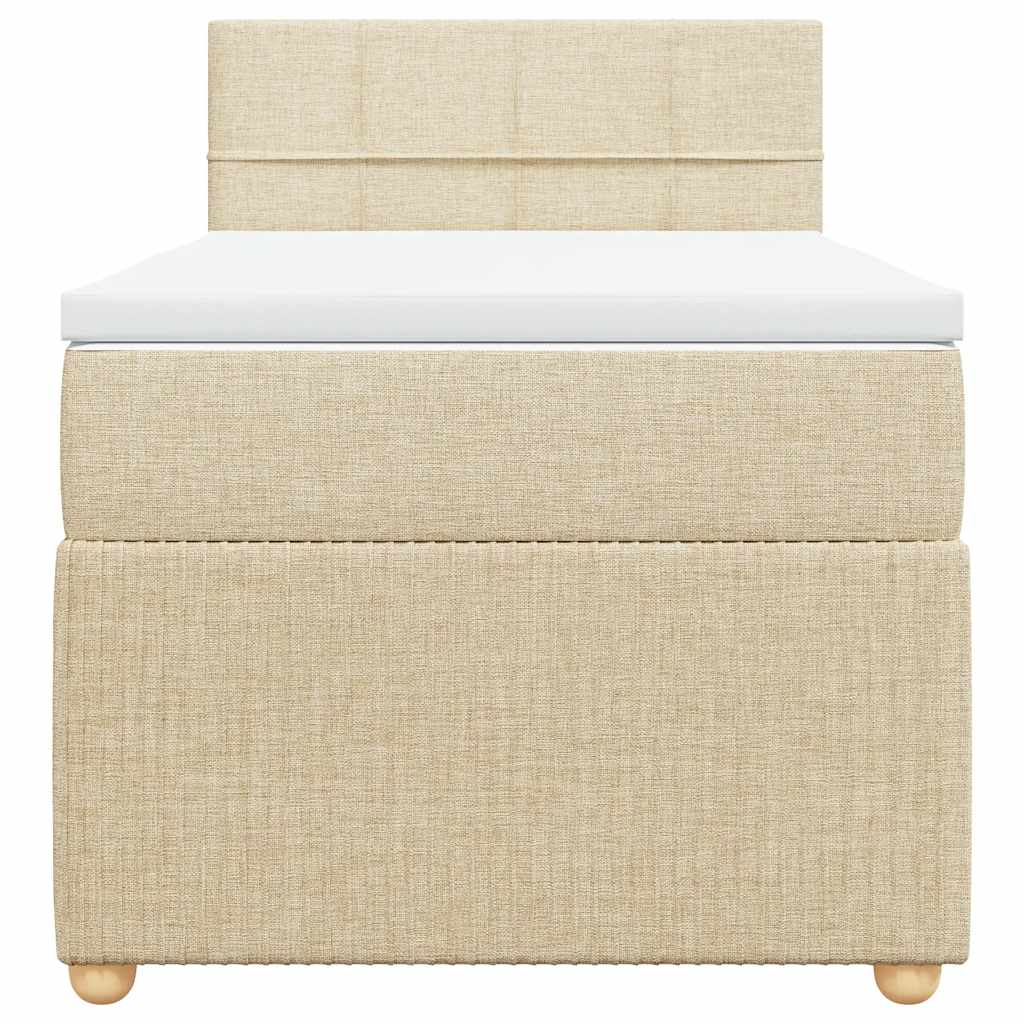 Boxspring met matras stof crèmekleurig 90x190 cm is nu te koop bij PeponiXL, paradijselijk wonen!