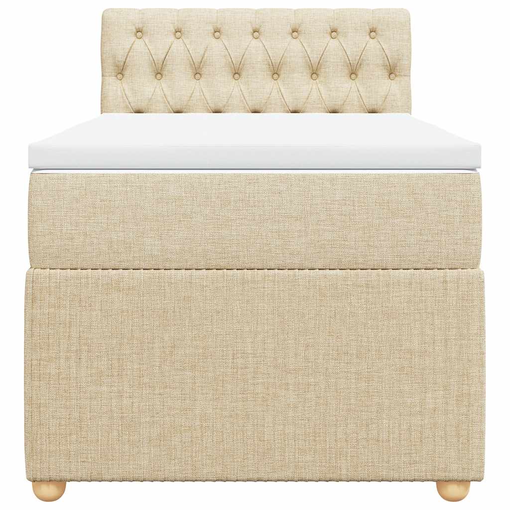 Boxspring met matras stof crèmekleurig 90x190 cm is nu te koop bij PeponiXL, paradijselijk wonen!